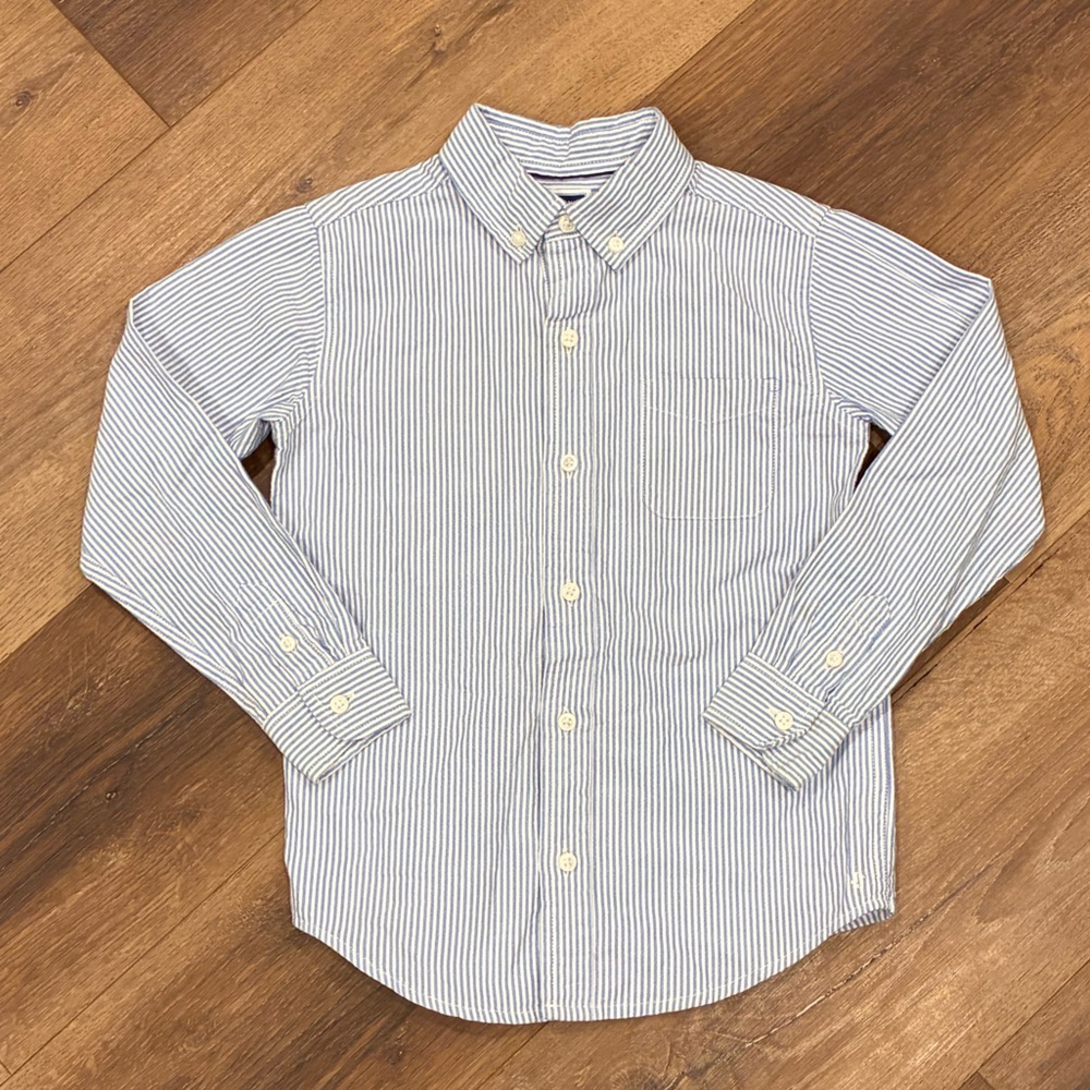 Janie & Jack Blue Pin Stripe Button Down Dress Shirt Size 6 Boy
